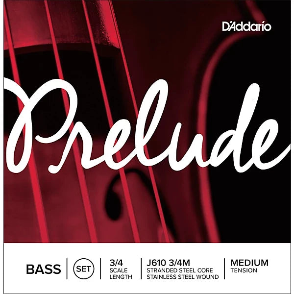 D'Addario J610 Prelude Double Bass String Set - 3/4 Size Medium Tension