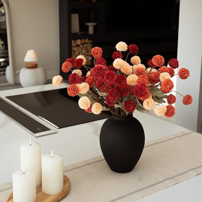 Large Matte Black Iron Vase – Wabi Sabi Farmhouse Decor