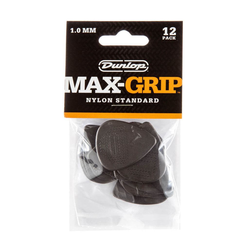 Dunlop Nylon Max-Grip Standard Guitar Picks - 1.0mm, Gray, 12-pack