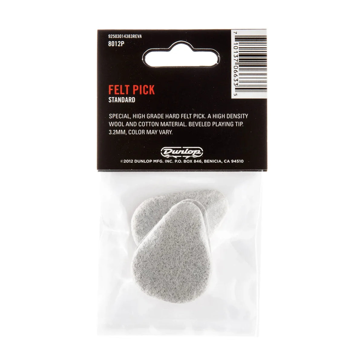 Dunlop 8012 3.2mm Felt Picks 3-pack