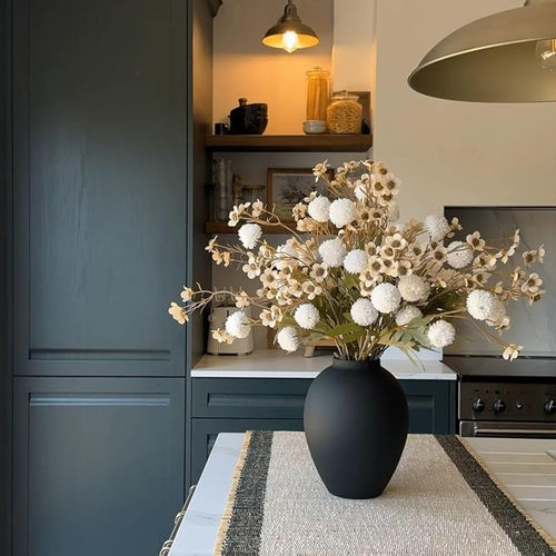 Large Matte Black Iron Vase – Wabi Sabi Farmhouse Decor