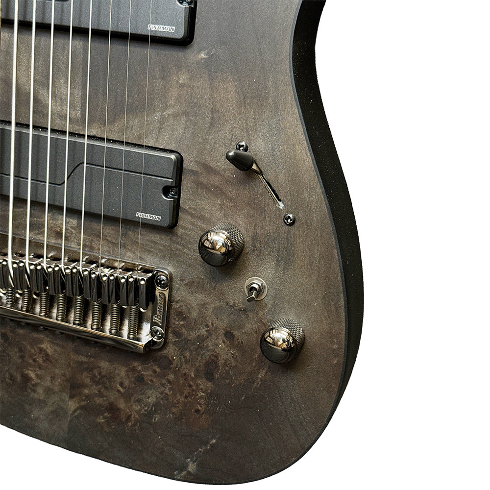 Ibanez Axe Design Lab RG9PB 9-string Electric Guitar - Transparent Gray Flat