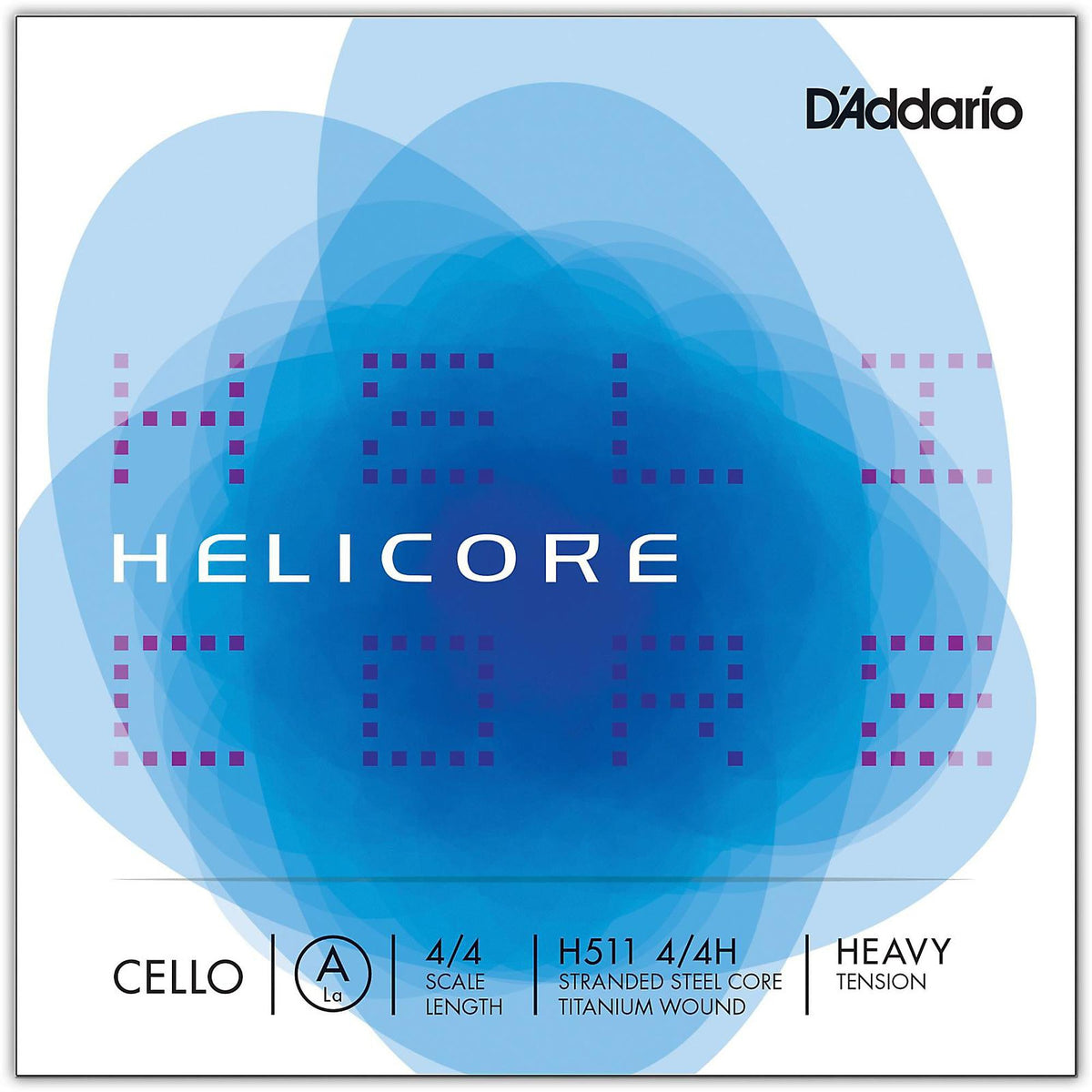 D'Addario H511 4/4H Helicore Cello A String - 4/4 Size - Heavy Tension