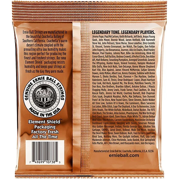 Ernie Ball 2152 Earthwood Phosphor Bronze Acoustic Guitar Strings - .010-.048 Custom Light 12-string