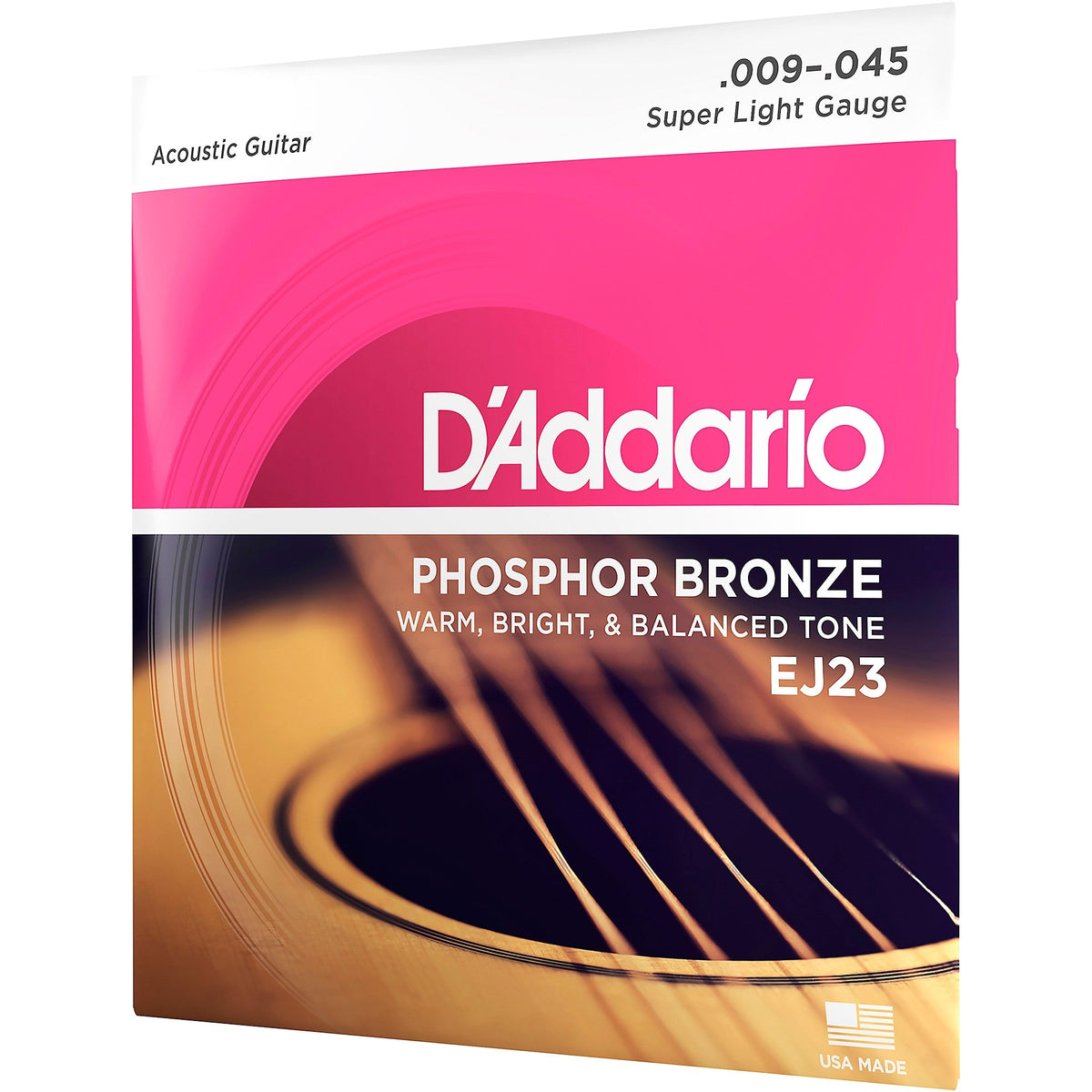 D'Addario EJ23 Phosphor Bronze Acoustic Guitar Strings - .009-.045 Super Light