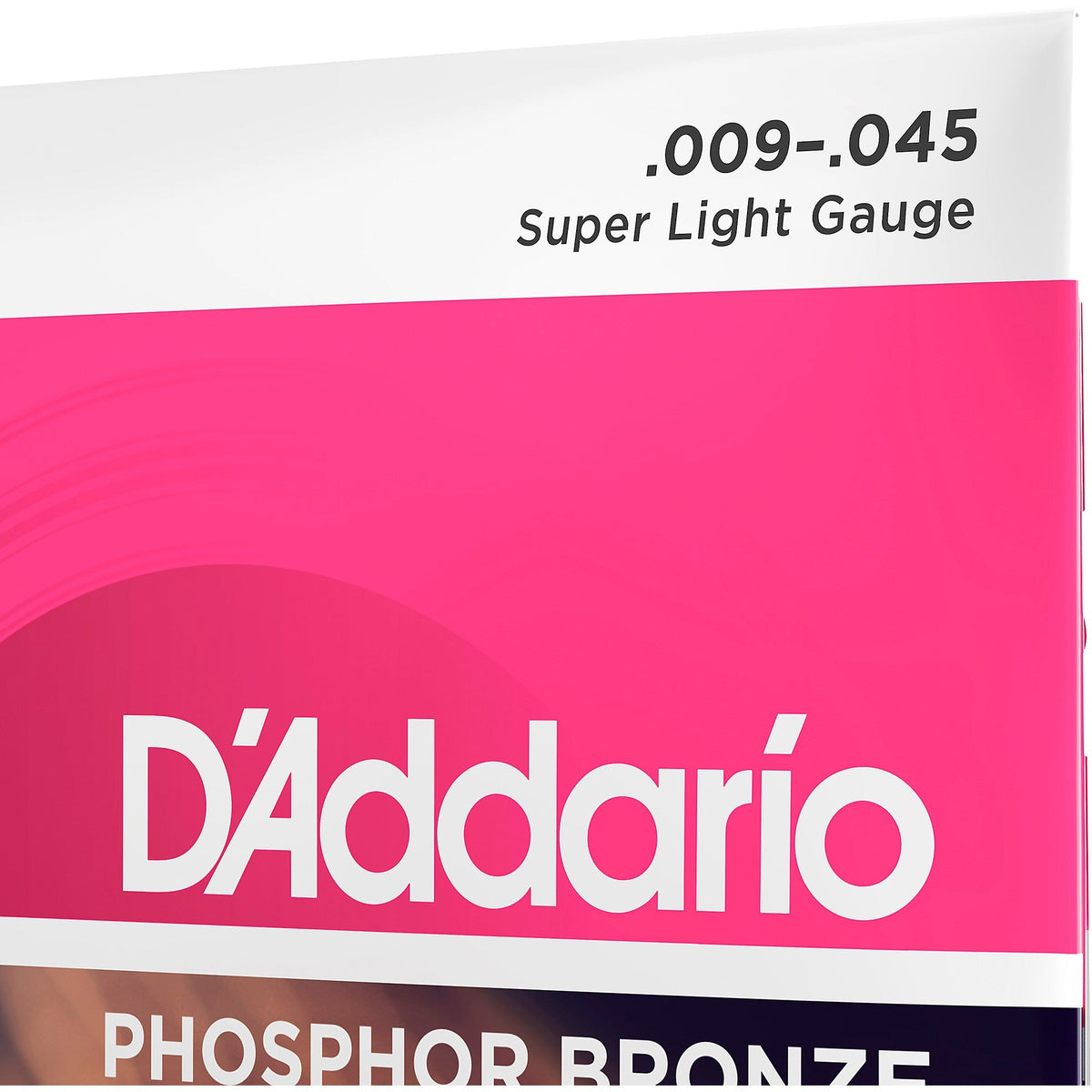 D'Addario EJ23 Phosphor Bronze Acoustic Guitar Strings - .009-.045 Super Light
