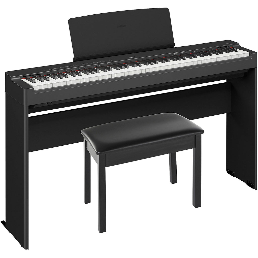 Yamaha P-225B Bundle with L200 Stand and BB1 Bench - Black