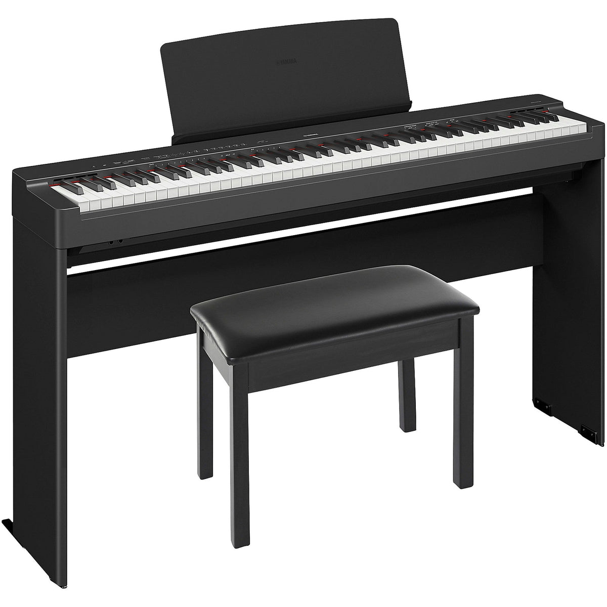 Yamaha P-225B Bundle with L200 Stand and BB1 Bench - Black