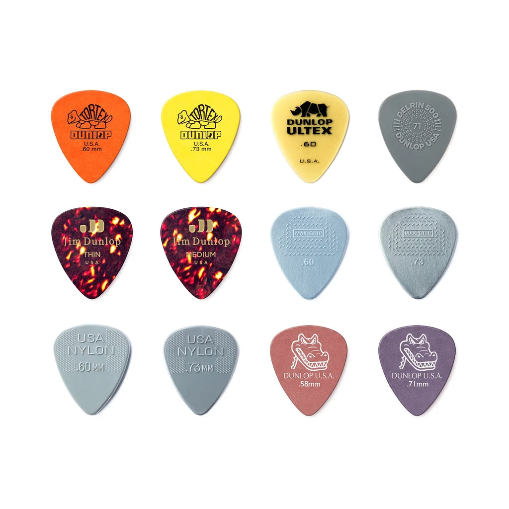 Dunlop Guitar Pick Variety Pack - .58mm-.73mm, Assorted Colors, 12-pack