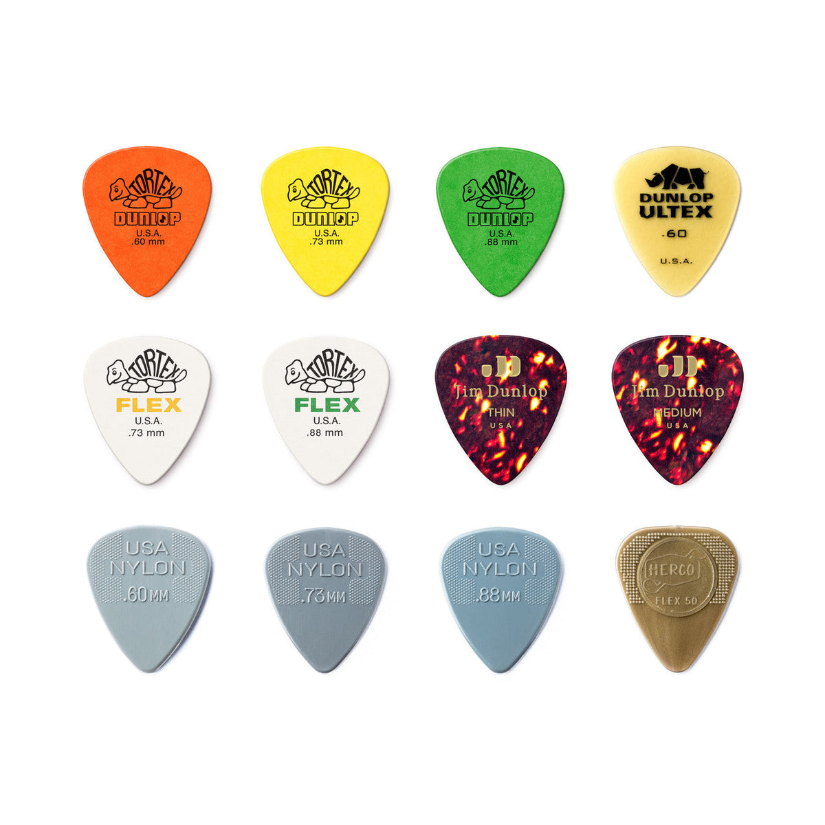 Dunlop PVP112 Acoustic Guitar Picks Variety Pack - 12-Pack