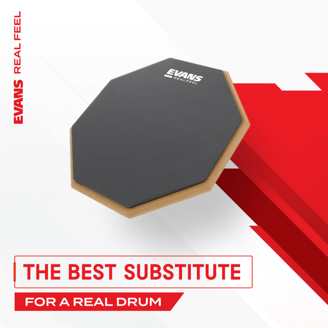Evans RealFeel Single-sided Practice Drum Pad - 12-inch