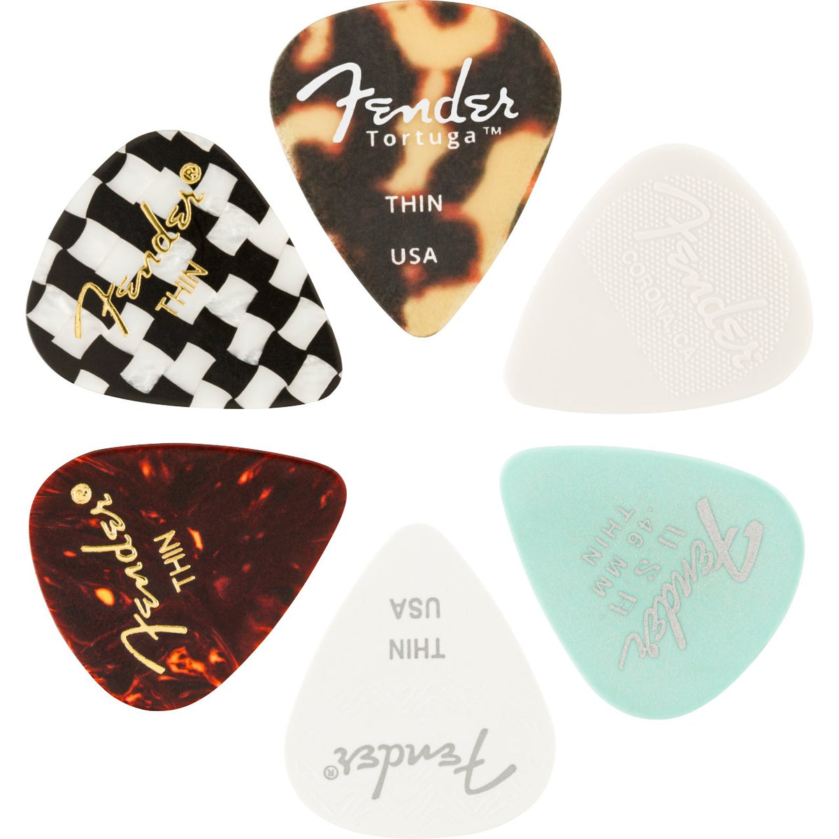 Fender 351 Shape Material Medley Picks (6 Pack)