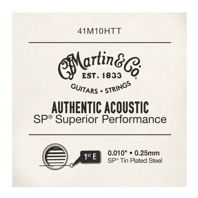 Martin Authentic Acoustic Tin Plated Plain Steel SP Single String