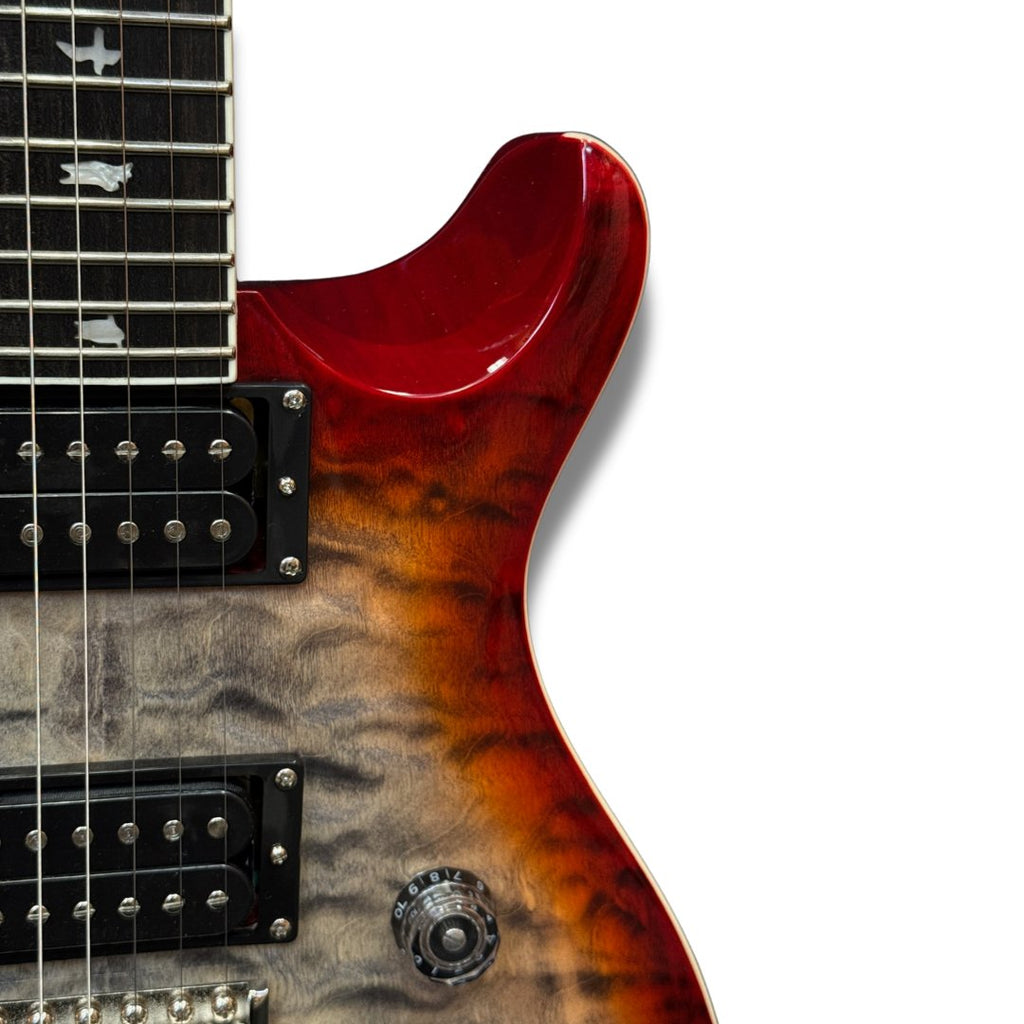 PRS SE Custom 24-08 Quilt Top Electric Guitar - Charcoal Cherry Burst