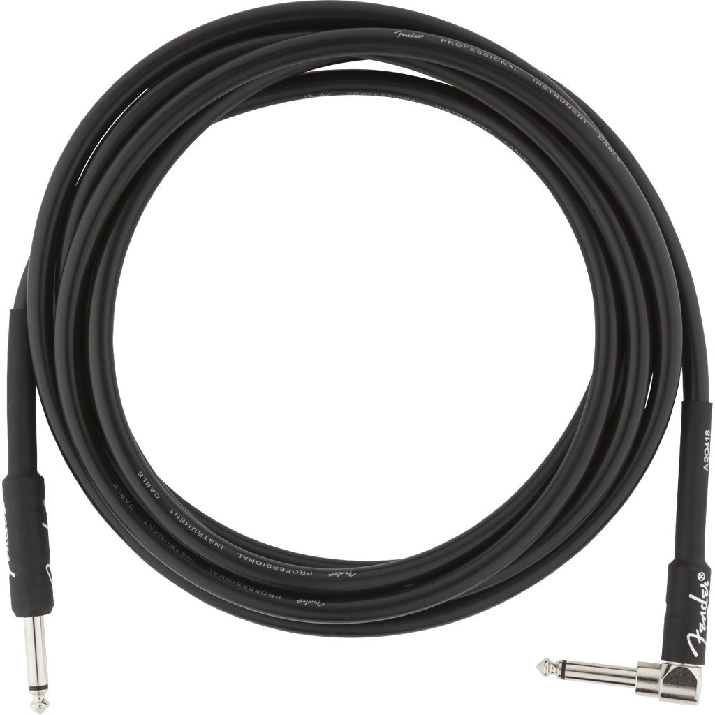 Fender Professional Series Straight to Right Angle Instrument Cable - Black