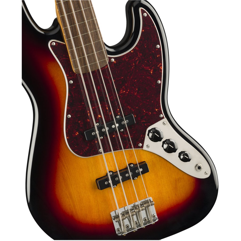 Squier Classic Vibe '60s Fretless Jazz Bass Guitar - 3-Tone Sunburst