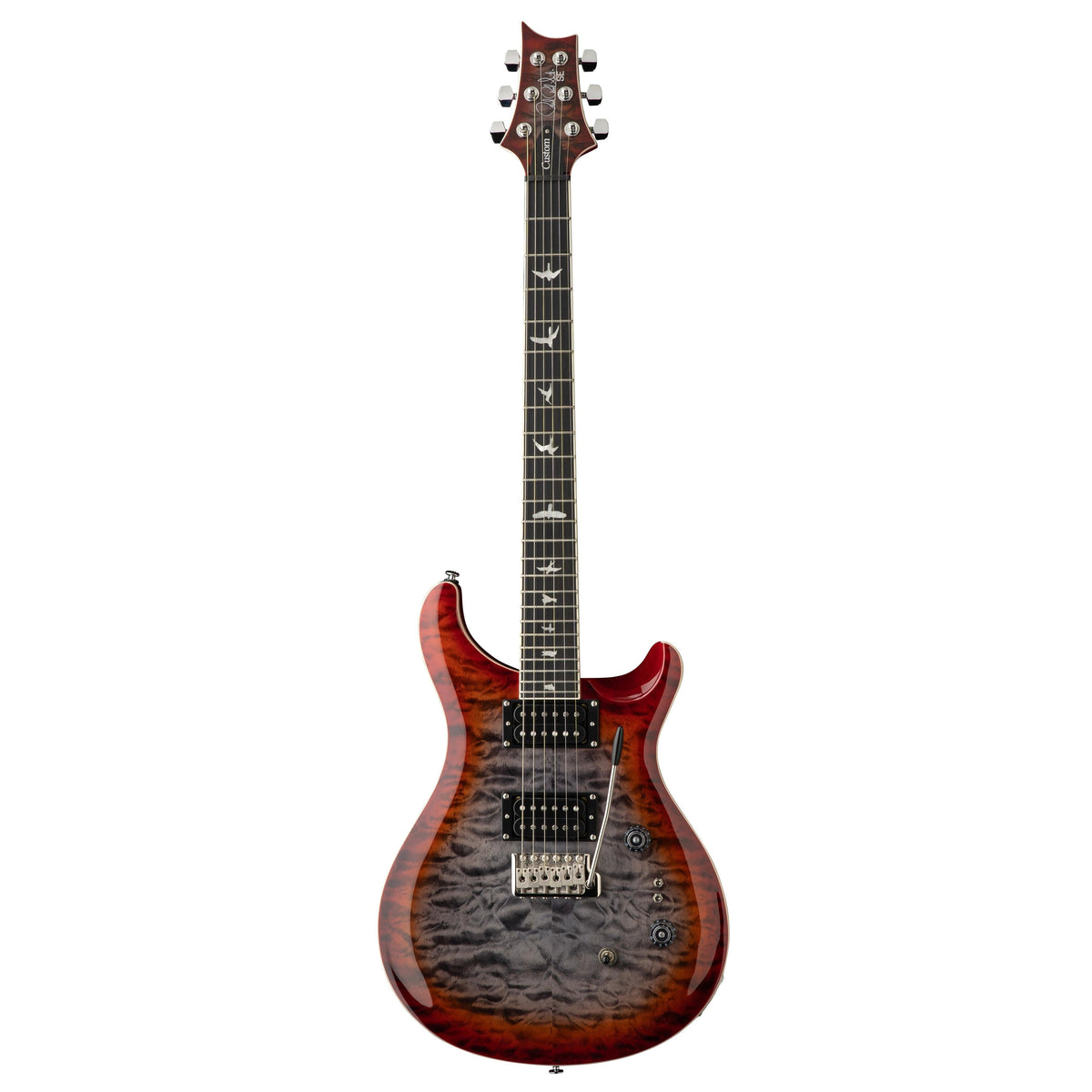 PRS SE Custom 24-08 Quilt Top Electric Guitar - Charcoal Cherry Burst