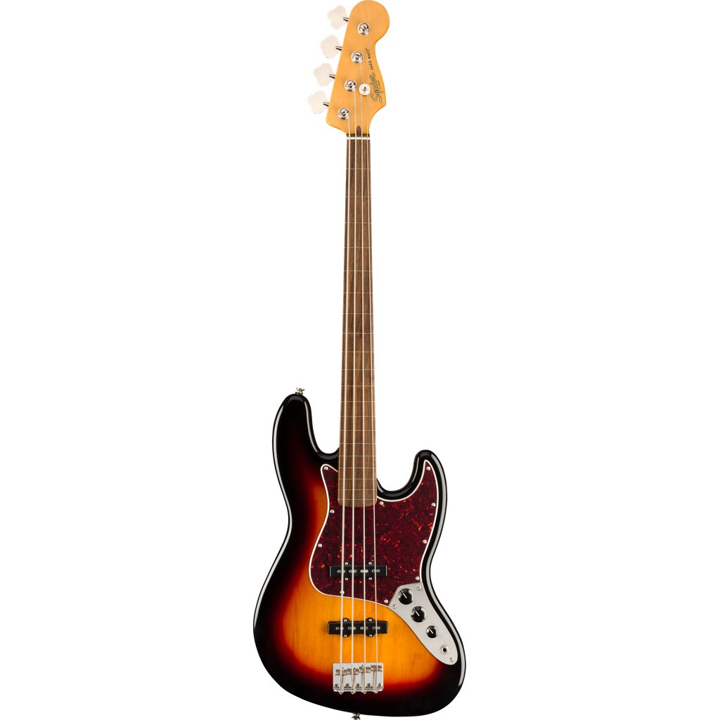 Squier Classic Vibe '60s Fretless Jazz Bass Guitar - 3-Tone Sunburst