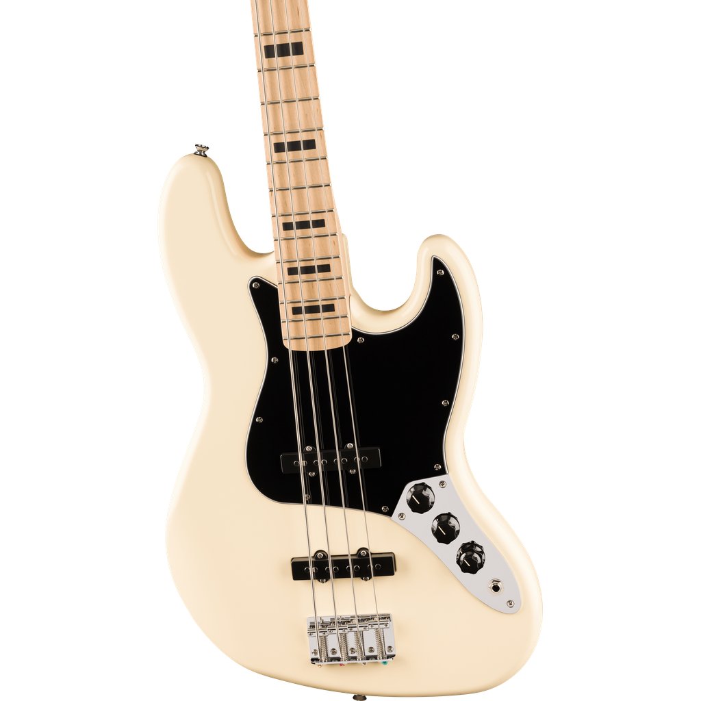 Squier Affinity Series Active Jazz Bass - Olympic White with Maple Fingerboard