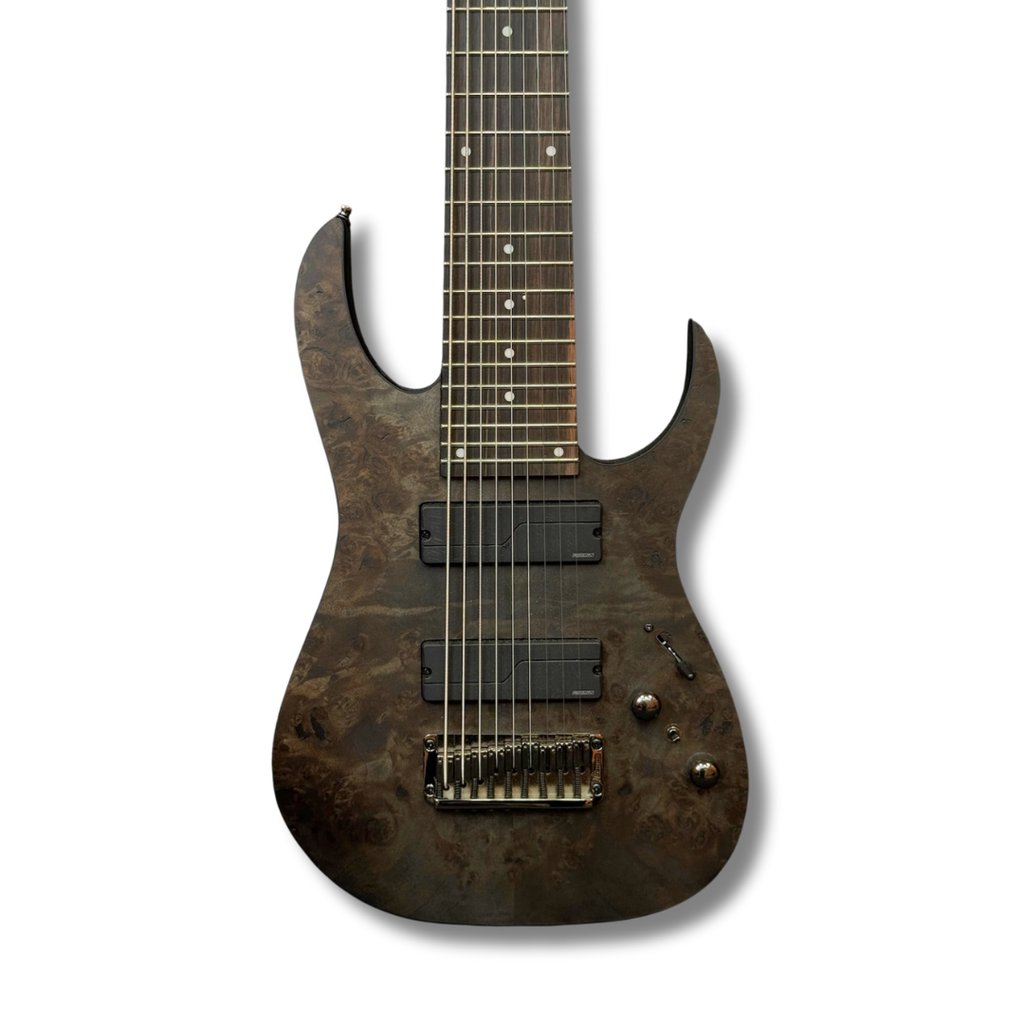 Ibanez Axe Design Lab RG9PB B-Stock 9-string Electric Guitar - Transparent Gray Flat
