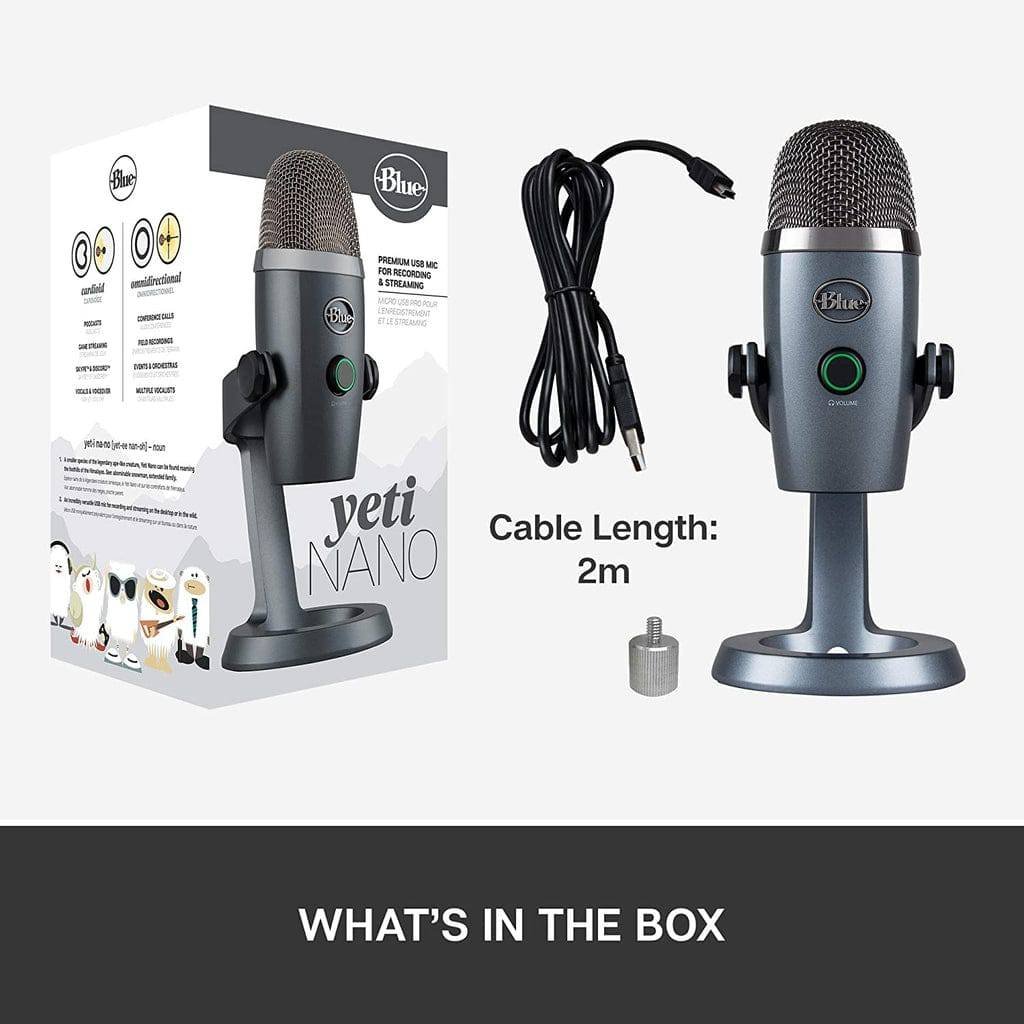 Blue Microphones Yeti Nano USB Condenser Microphone with 4 Polar Patterns