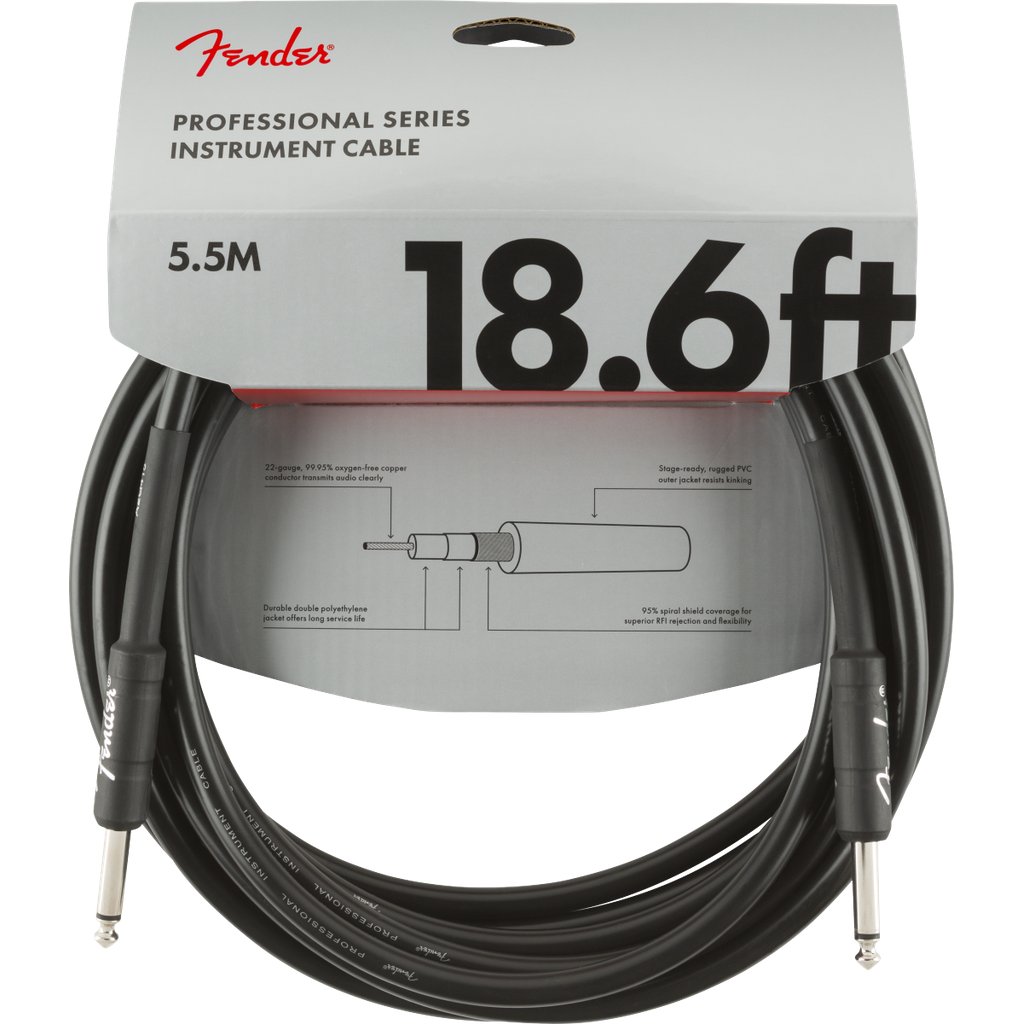 Fender Professional Series Straight to Straight Instrument Cable - 18.6' foot