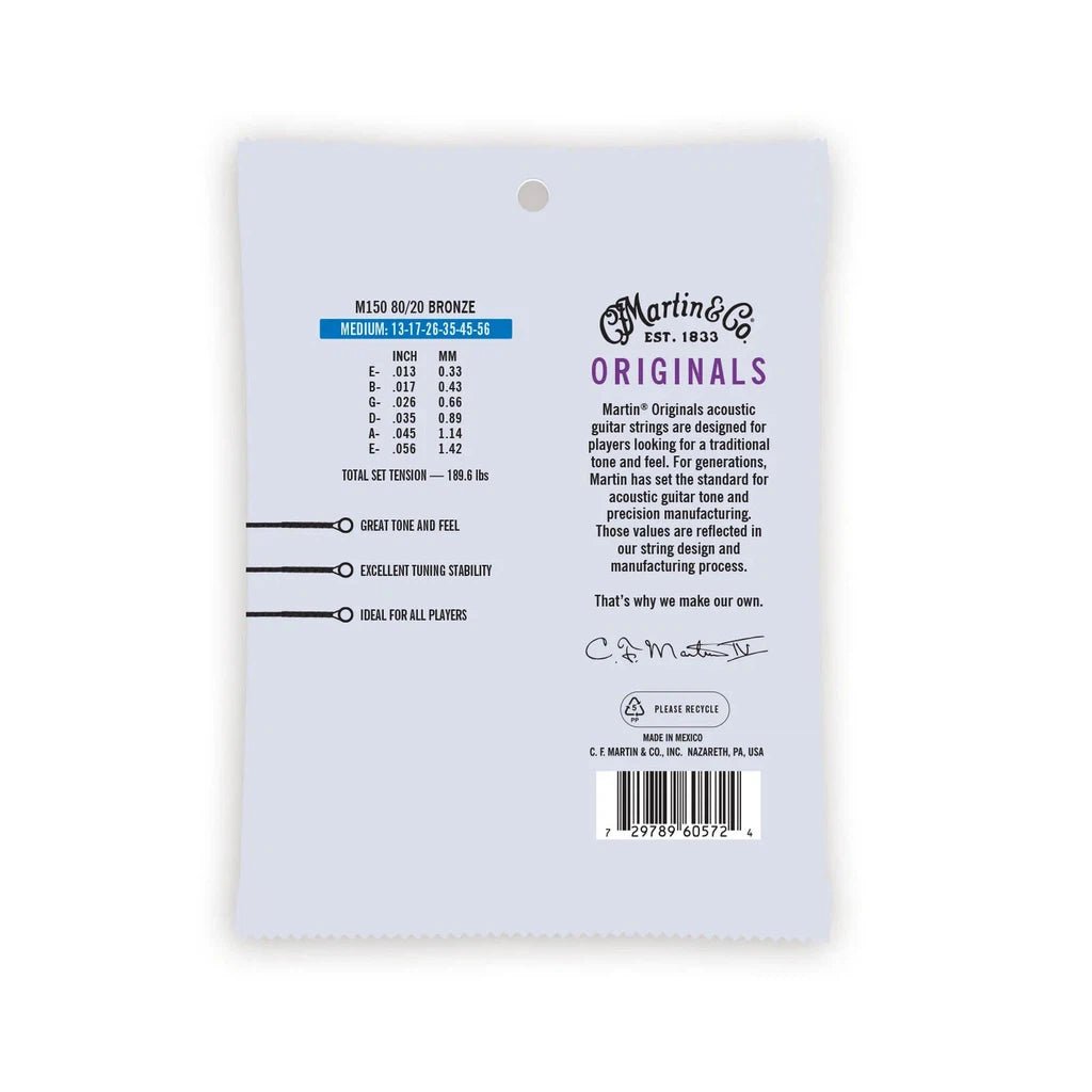 Martin Authentic Acoustic Superior Performance 80/20 Bronze Guitar Strings