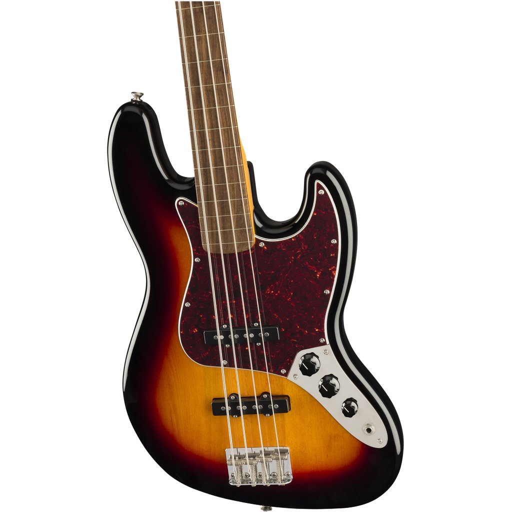 Squier Classic Vibe '60s Fretless Jazz Bass Guitar - 3-Tone Sunburst