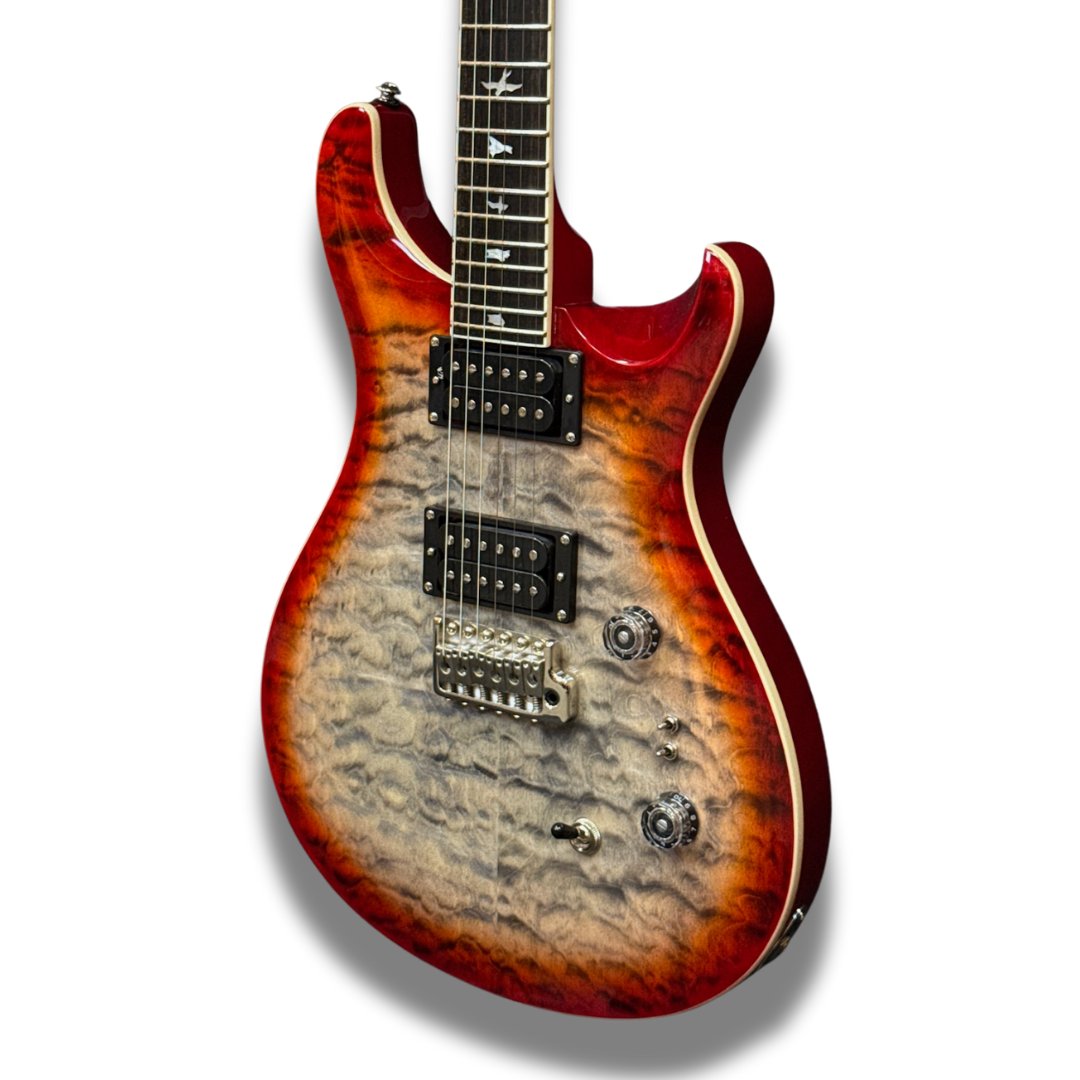 PRS SE Custom 24-08 Quilt Top Electric Guitar - Charcoal Cherry Burst