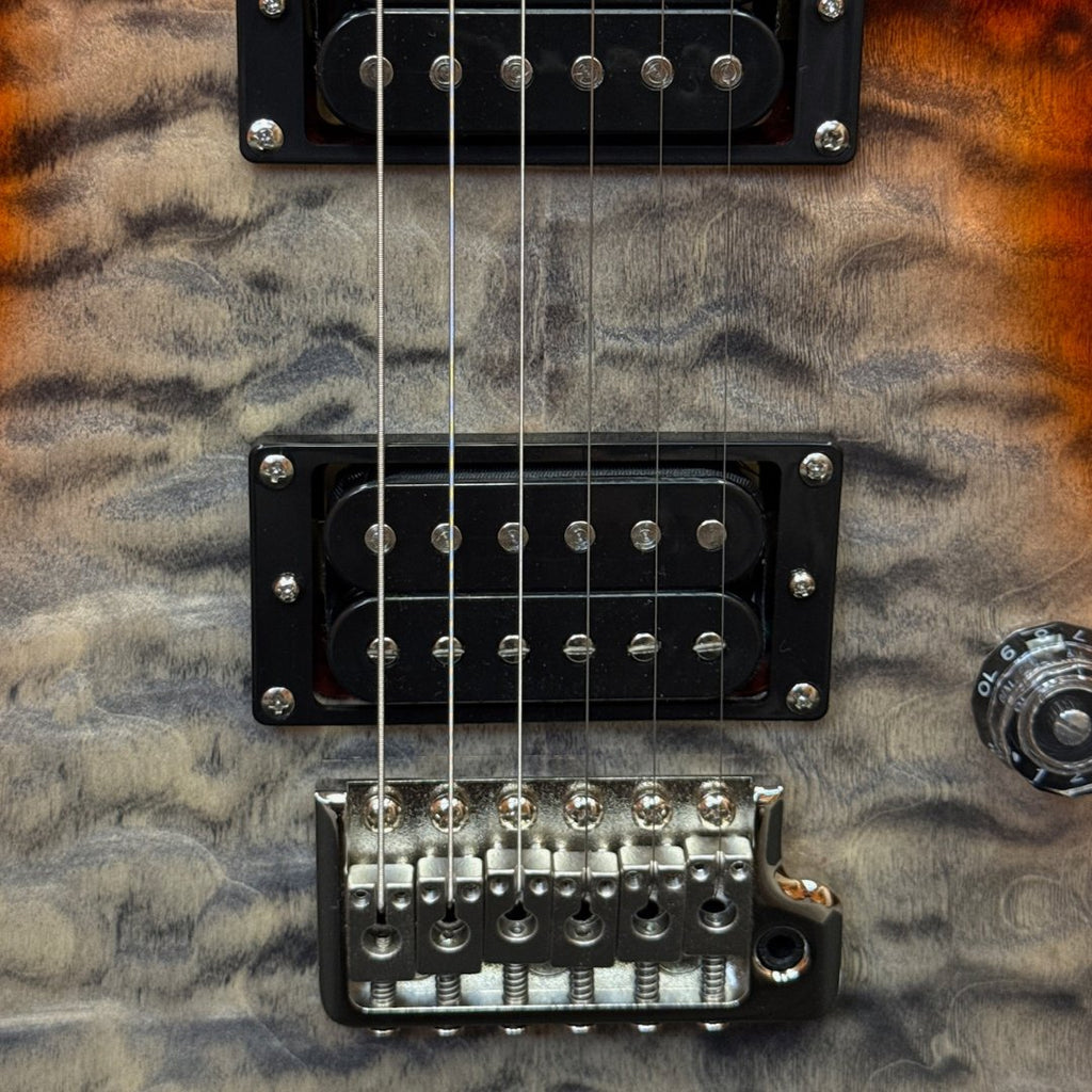 PRS SE Custom 24-08 Quilt Top Electric Guitar - Charcoal Cherry Burst