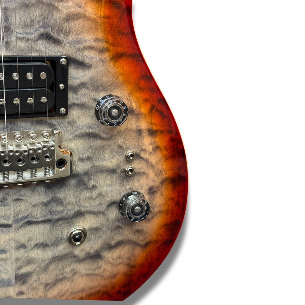 PRS SE Custom 24-08 Quilt Top Electric Guitar - Charcoal Cherry Burst