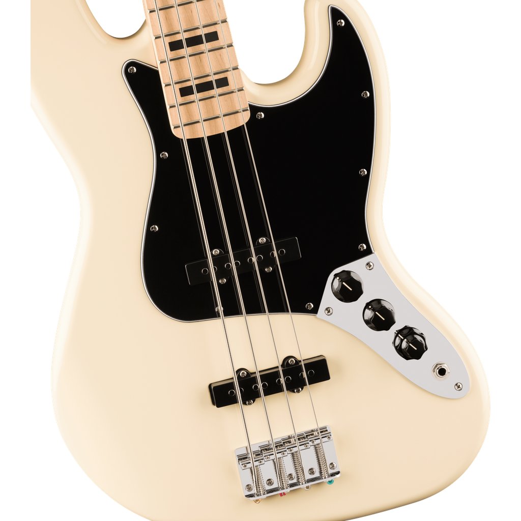 Squier Affinity Series Active Jazz Bass - Olympic White with Maple Fingerboard