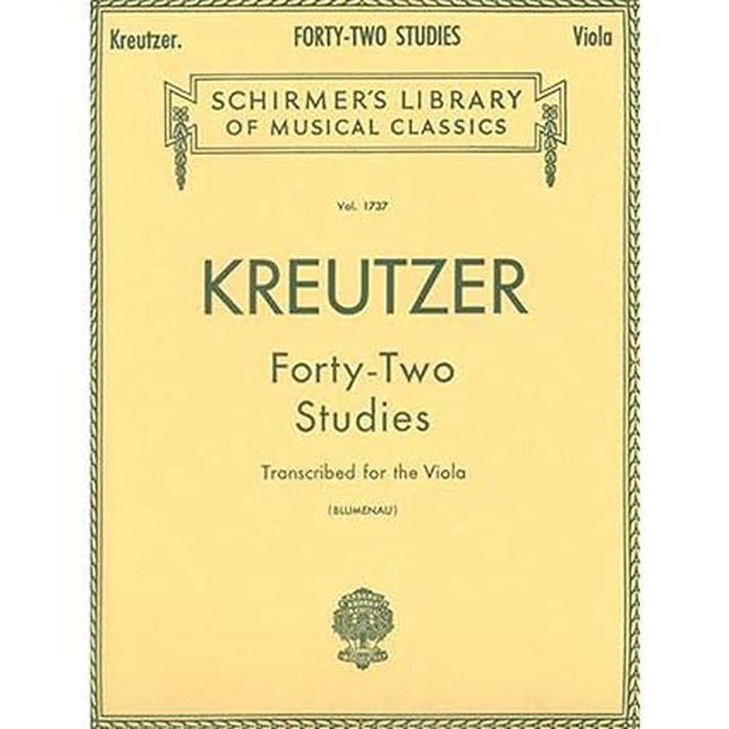 Kreutzer – 42 Studies: Transcribed for Viola (Schirmer's Library of Musical Classics, Volume 1737)