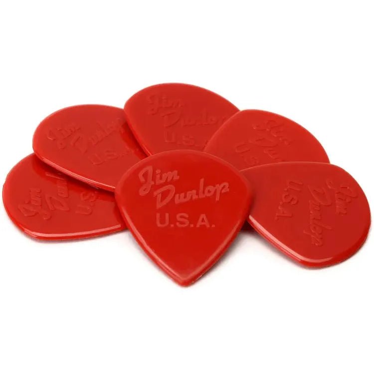 Dunlop 47P3N Nylon Jazz III Guitar Picks - 1.38mm Red Point Tip (6-pack)