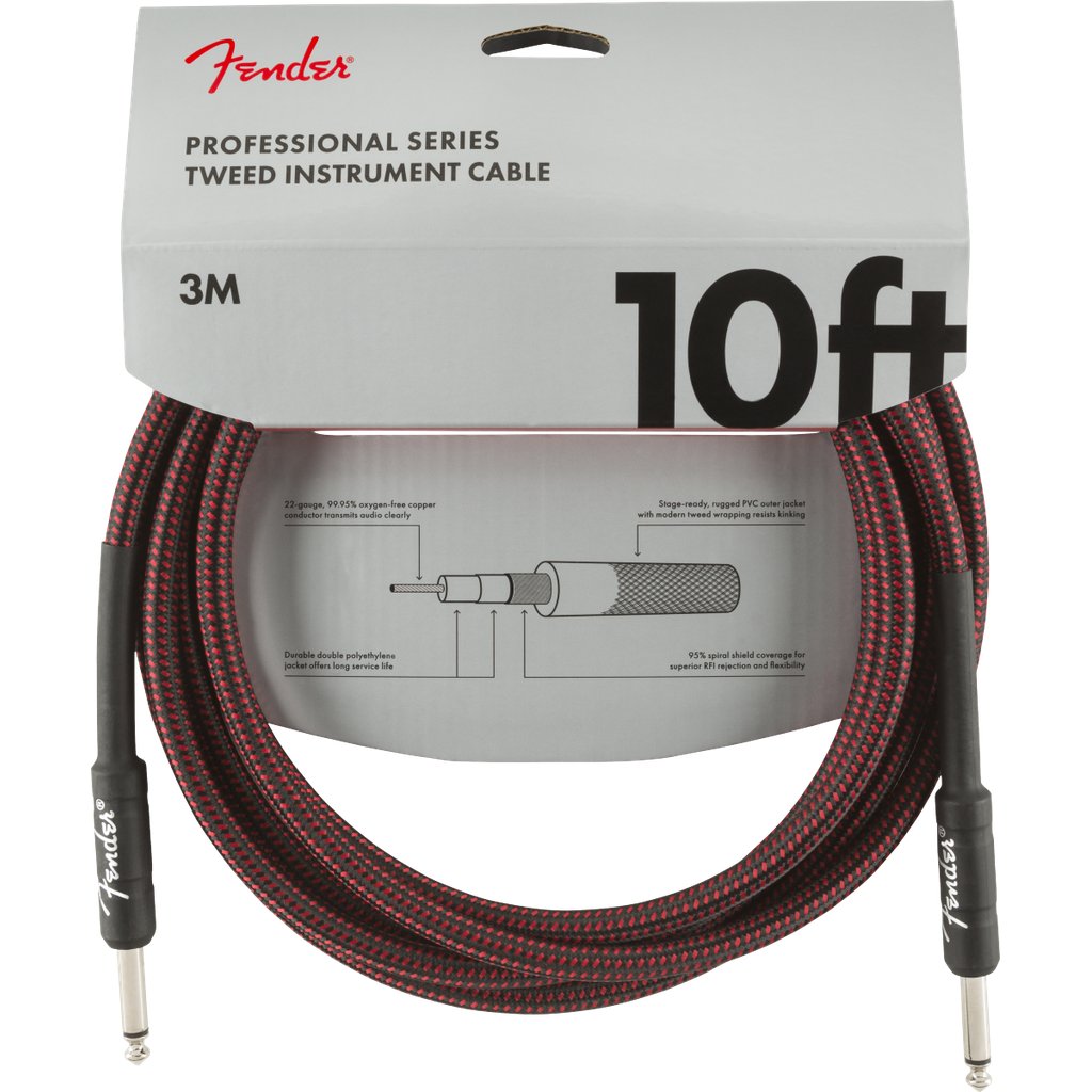 Fender Professional Series Straight to Straight Instrument Cable - 10 foot