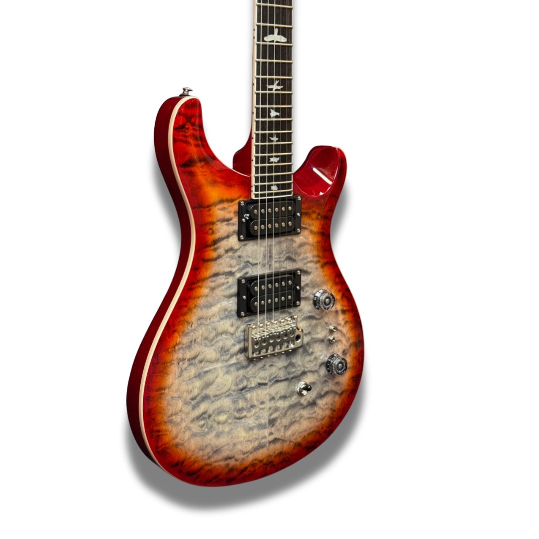 PRS SE Custom 24-08 Quilt Top Electric Guitar - Charcoal Cherry Burst