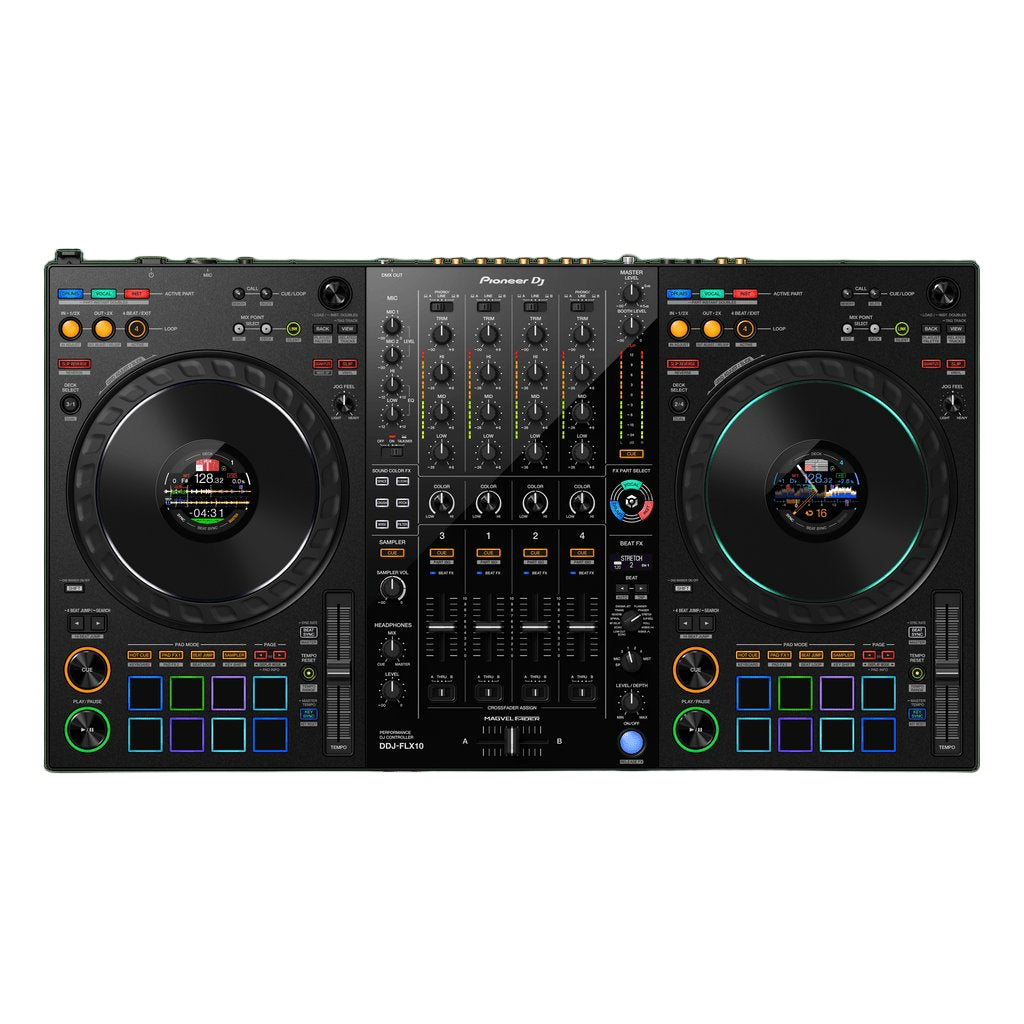 Pioneer DJ DDJ-FLX10 4-deck Rekordbox and Serato DJ Controller - Black