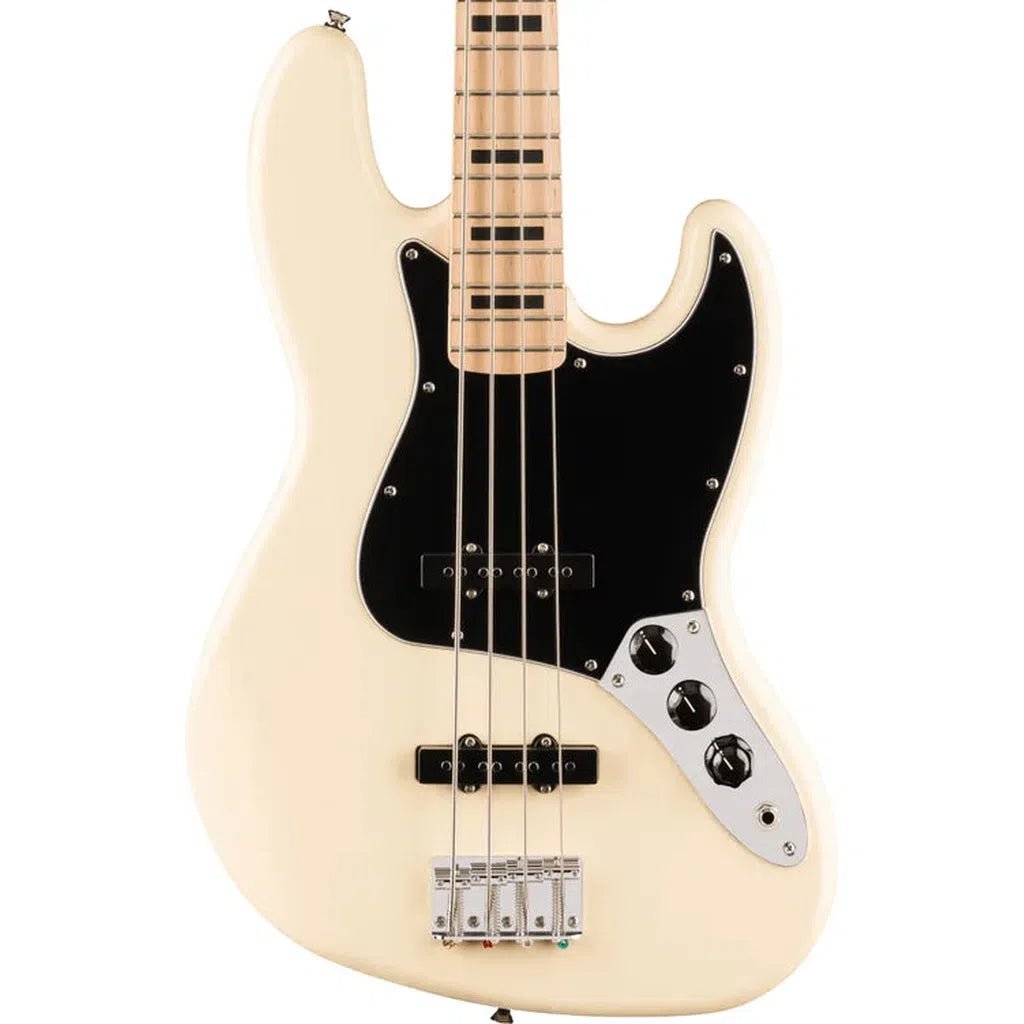 Squier Affinity Series Active Jazz Bass - Olympic White with Maple Fingerboard