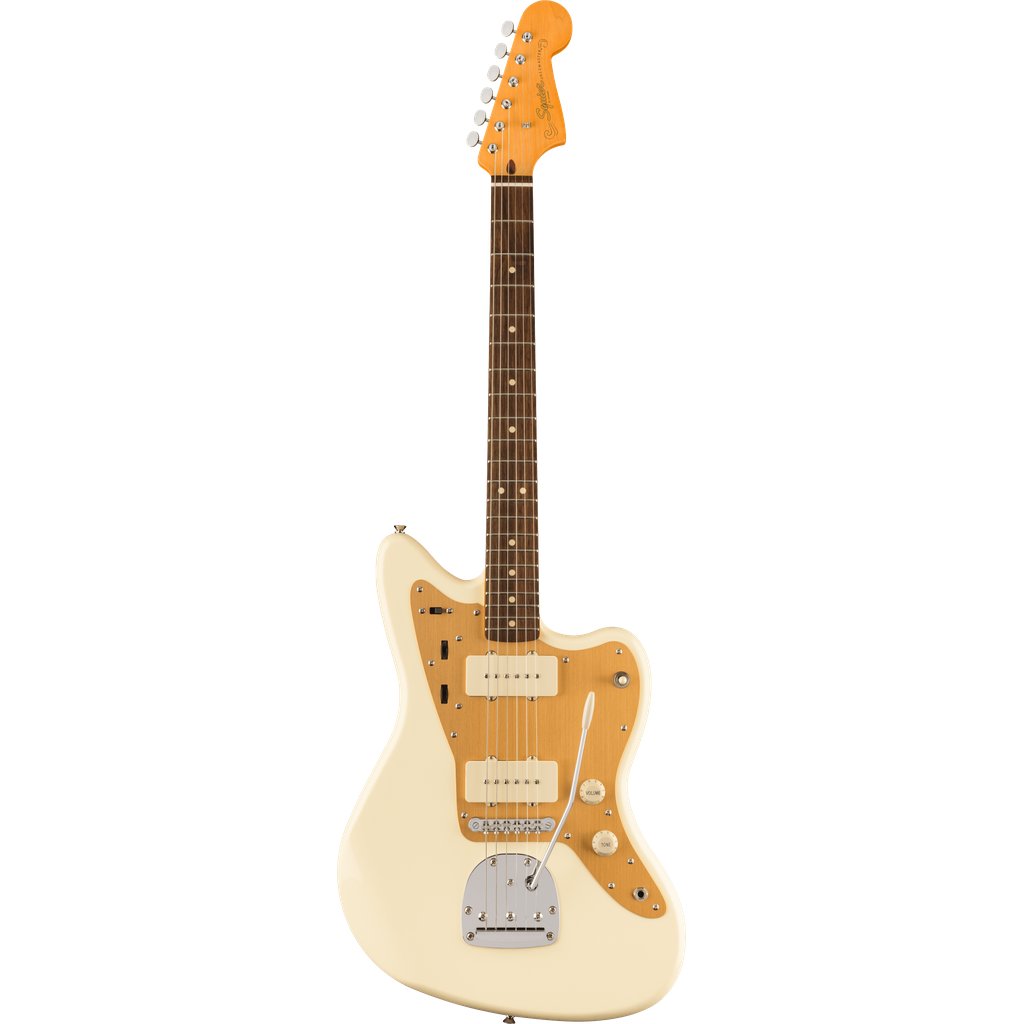 Squier J Mascis Signature Jazzmaster Electric Guitar - Vintage White with Indian Laurel Fingerboard [BUNDLE]