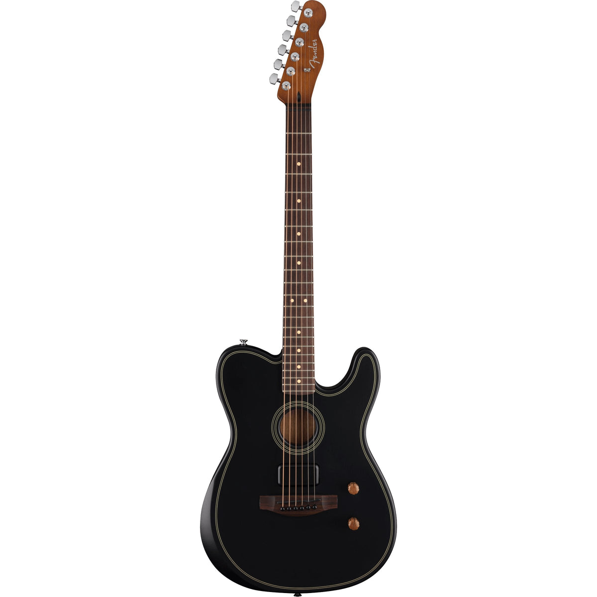Fender Acoustasonic Standard Telecaster Acoustic-Electric Guitar - Black [BUNDLE]