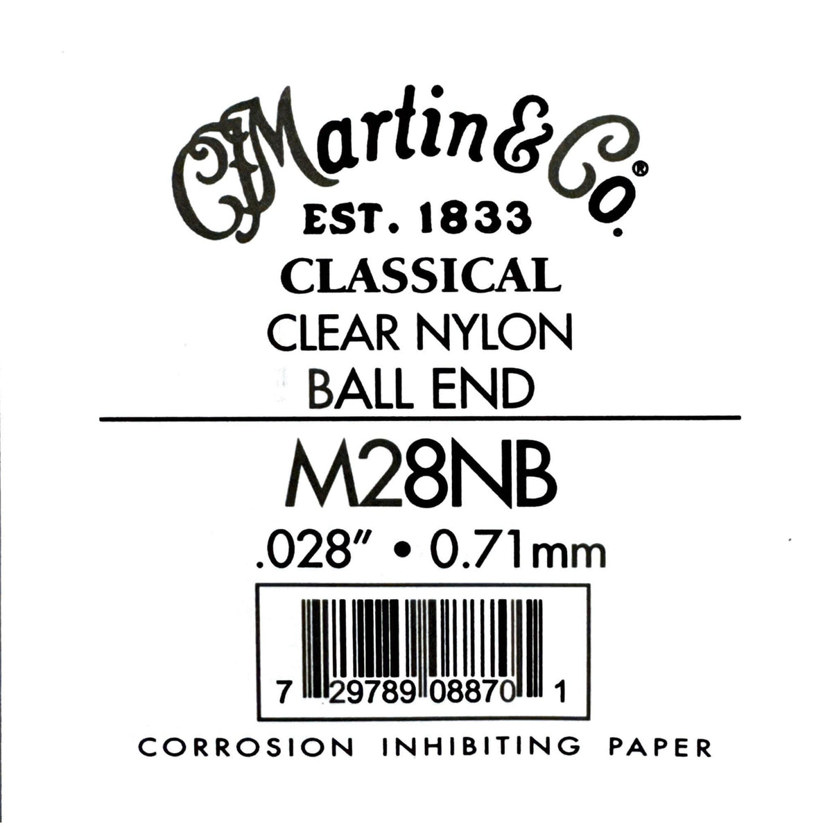 Martin Single Nylon Ball-End Classical Guitar String Standard
